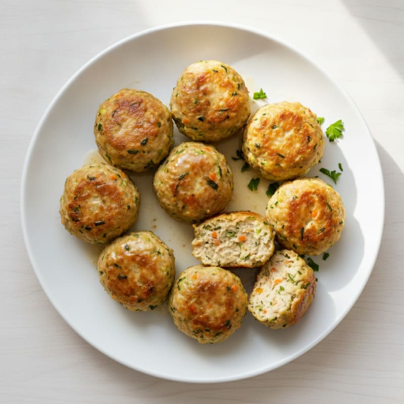 Baked Chicken Meatballs with Hidden Veggies