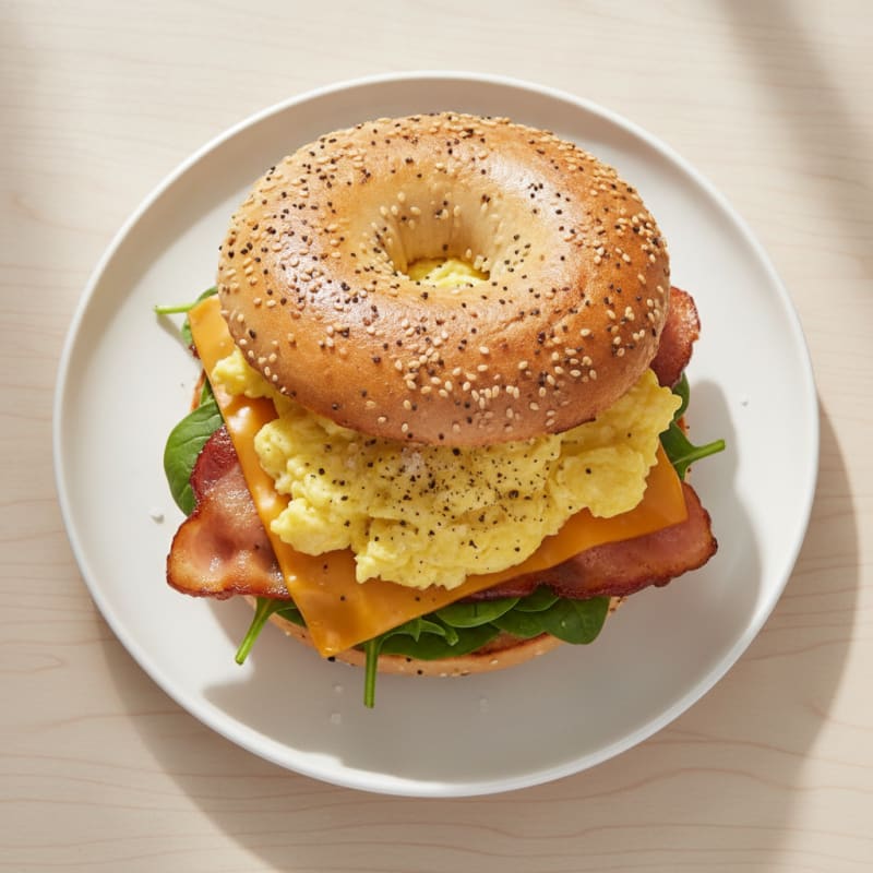 Everything Bagel Egg and Cheese Sandwich