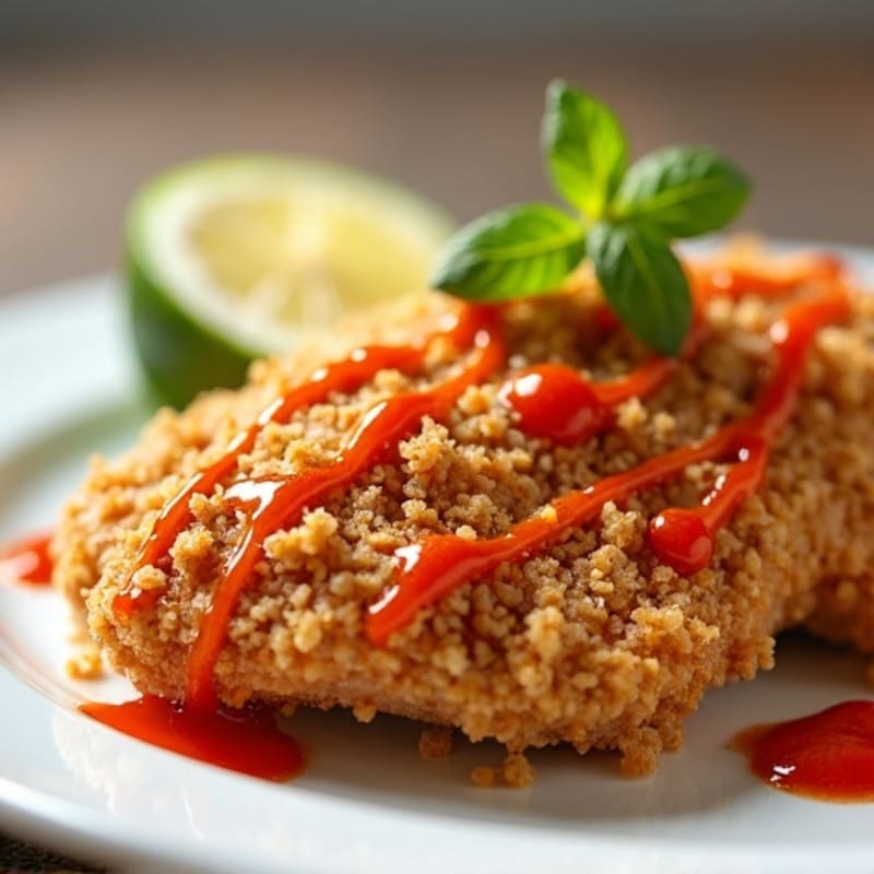 Crispy Baked Ginger-Garlic Chicken with Sweet Chili Sauce