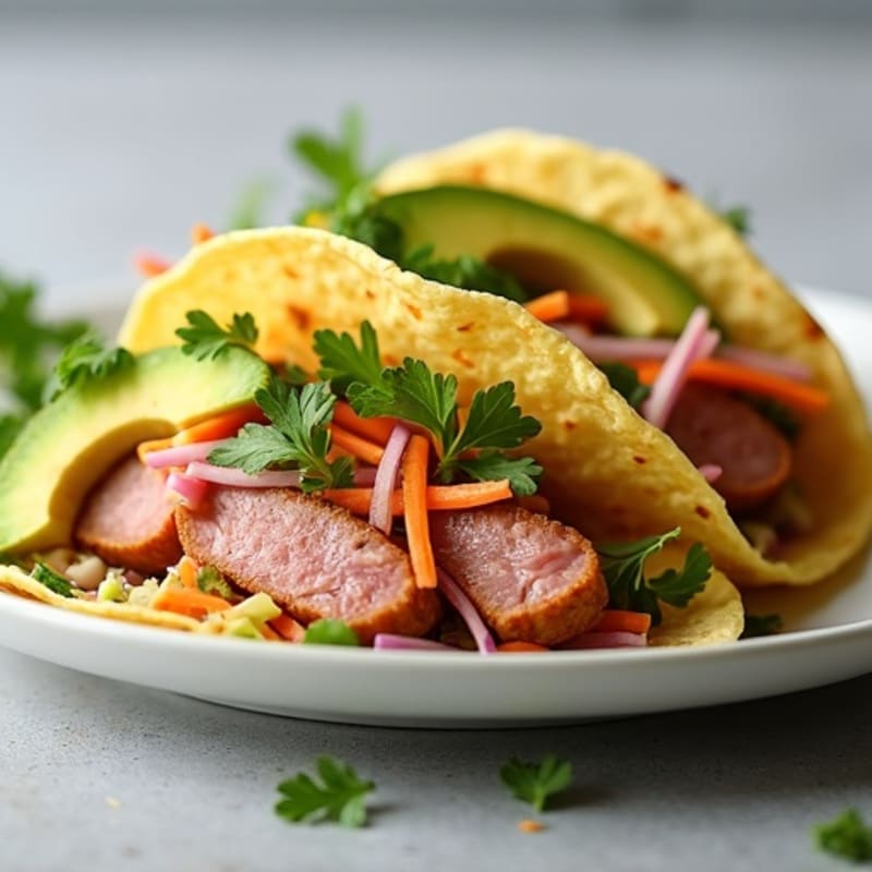Seared Tuna Tacos with Fresh Crispy Slaw