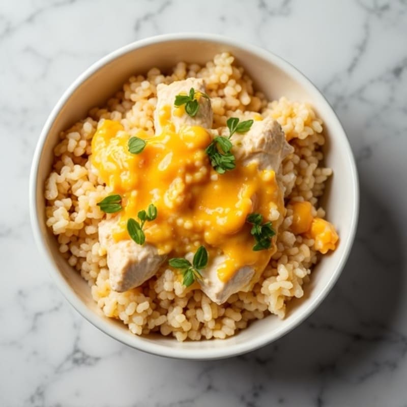 Creamy Cheesy Chicken and Rice Bake