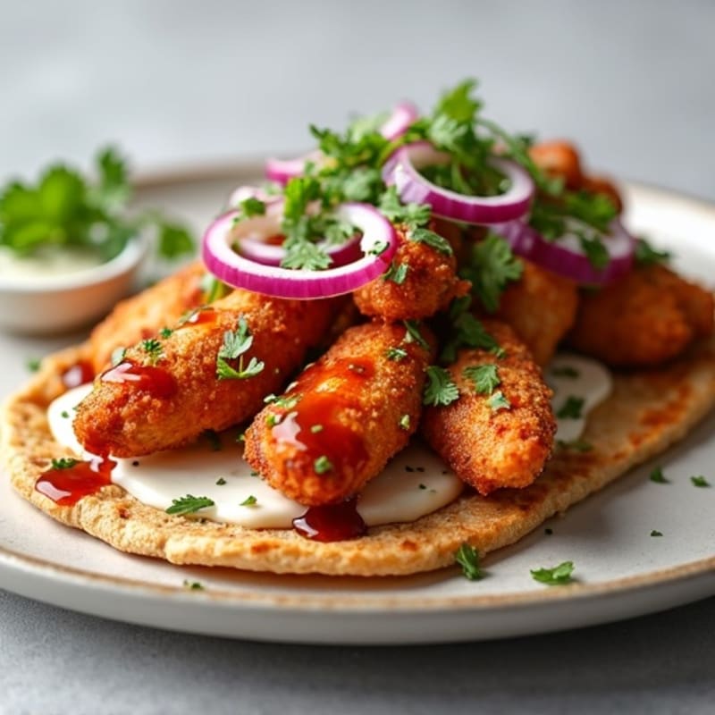 Crispy Chicken BBQ Ranch Flatbread