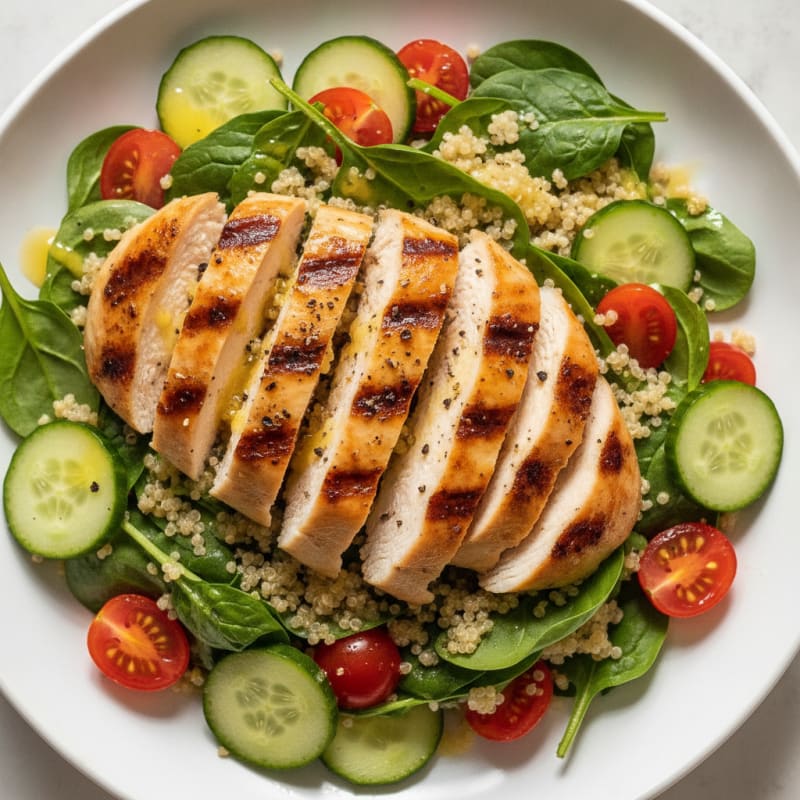 Grilled Chicken and Quinoa Salad with Lemon Vinaigrette