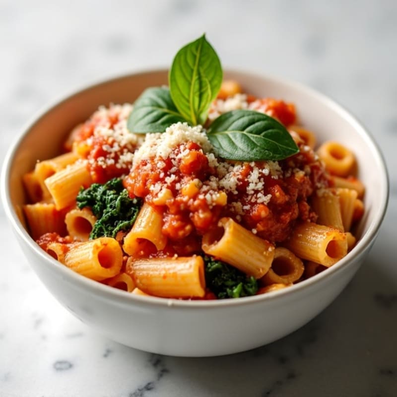 Hearty Baked Ziti with Lean Ground Turkey and Spinach