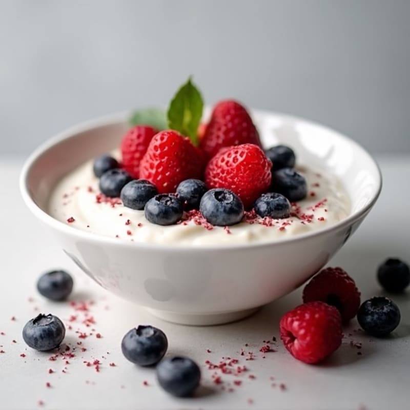 Silky Greek Yogurt Protein Pudding with Berries