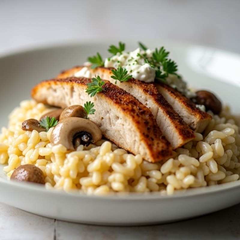 Healthy Creamy Mushroom Risotto