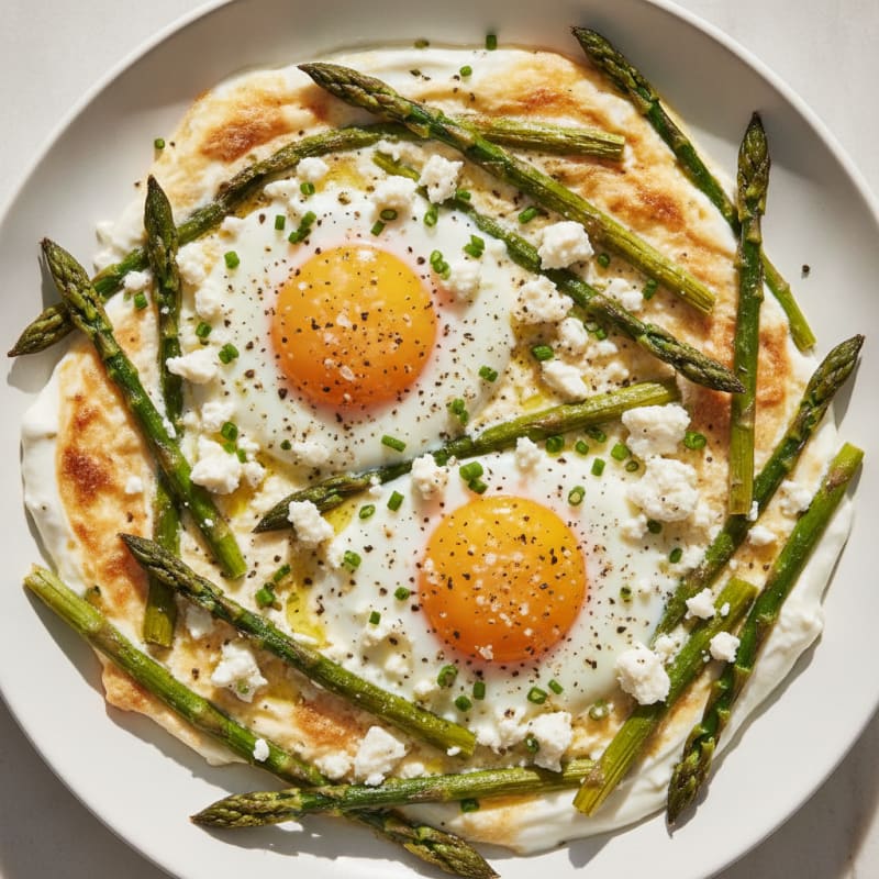Baked Eggs with Roasted Asparagus