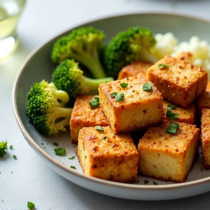 Crispy Tofu with Roasted Broccoli