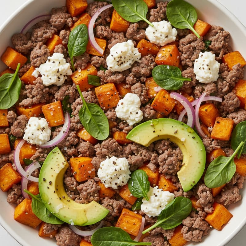 Ground Beef Sweet Potato Cottage Skillet