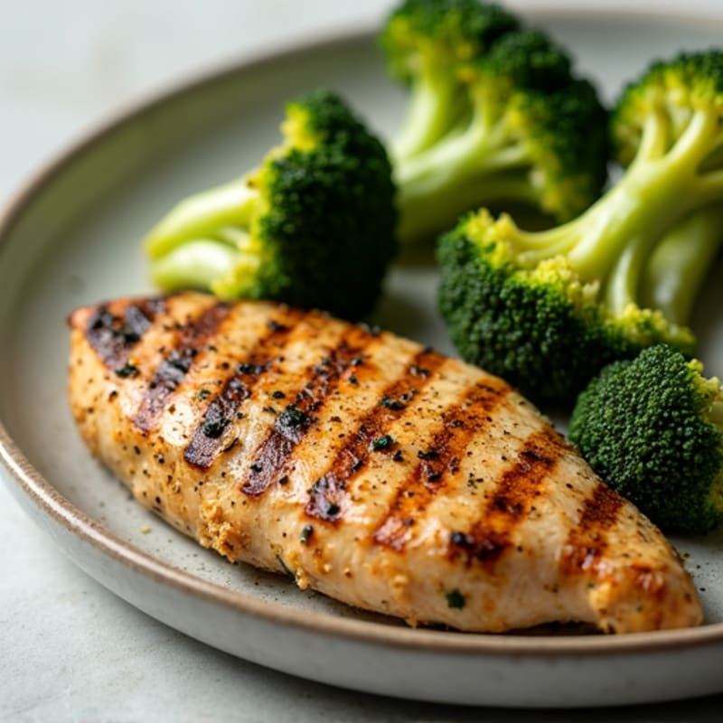 Herb-Crusted Grilled Chicken with Roasted Broccoli