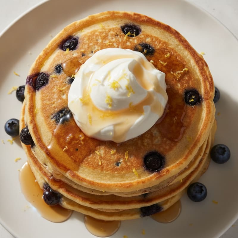 Blueberry Ricotta Pancakes with Lemon Zest