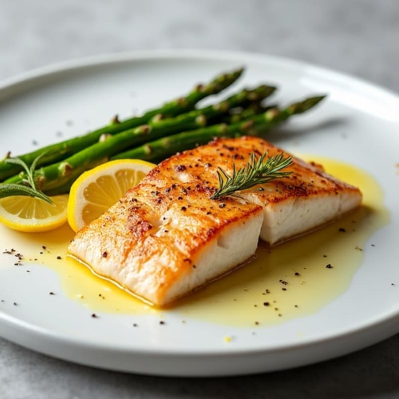 Crispy Skin Pan-Seared Artic Char with Roasted Asparagus