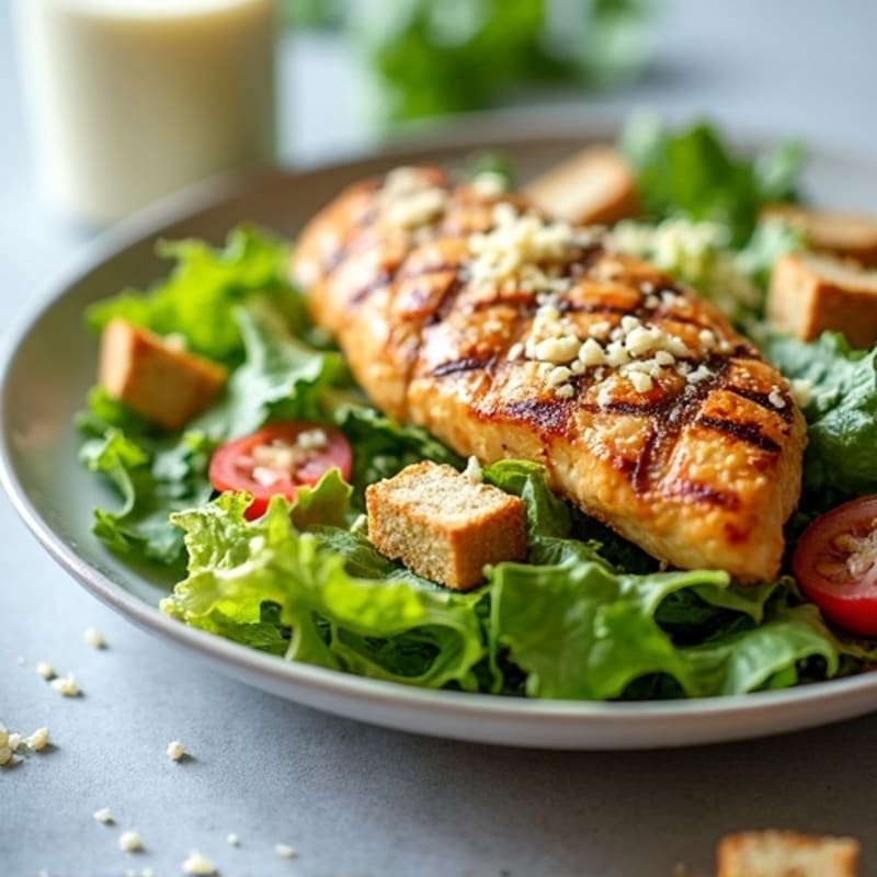Grilled Chicken Caesar Salad with Creamy Garlic Dressing