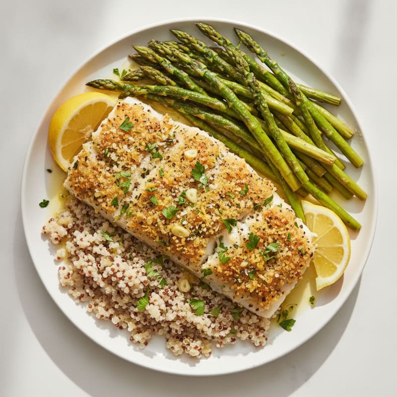 Lemon Herb Baked Cod with Asparagus