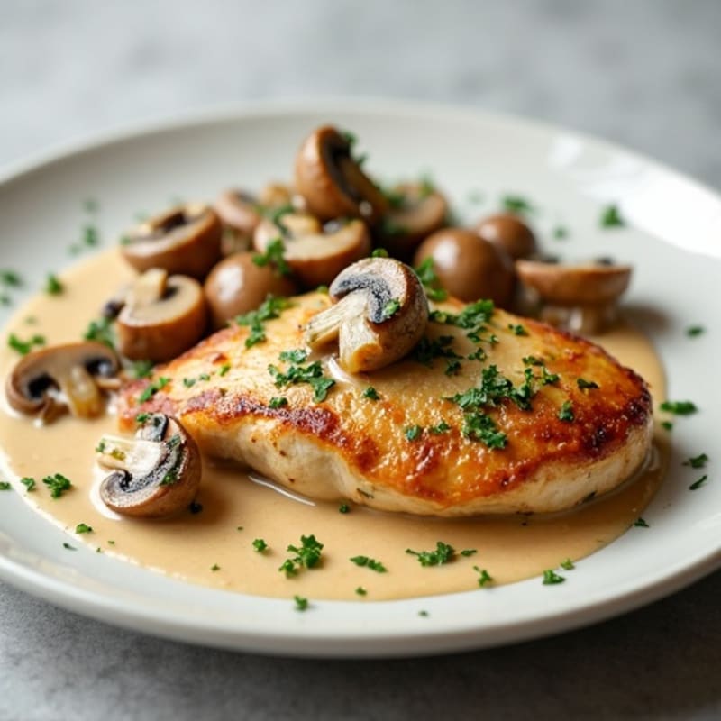 Pan-Seared Chicken with Creamy Garlic Mushrooms