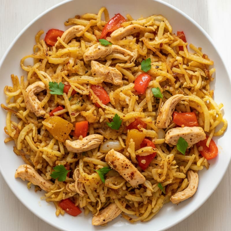 Shredded Chicken and Potato Hash