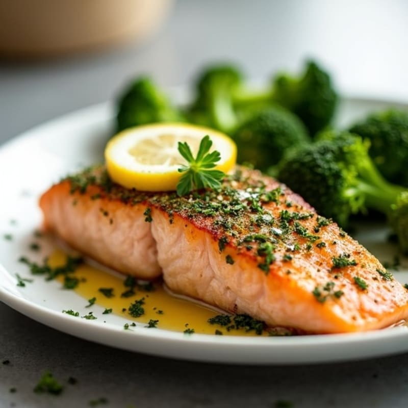 Herb-Crusted Pan Seared Salmon with Lemon