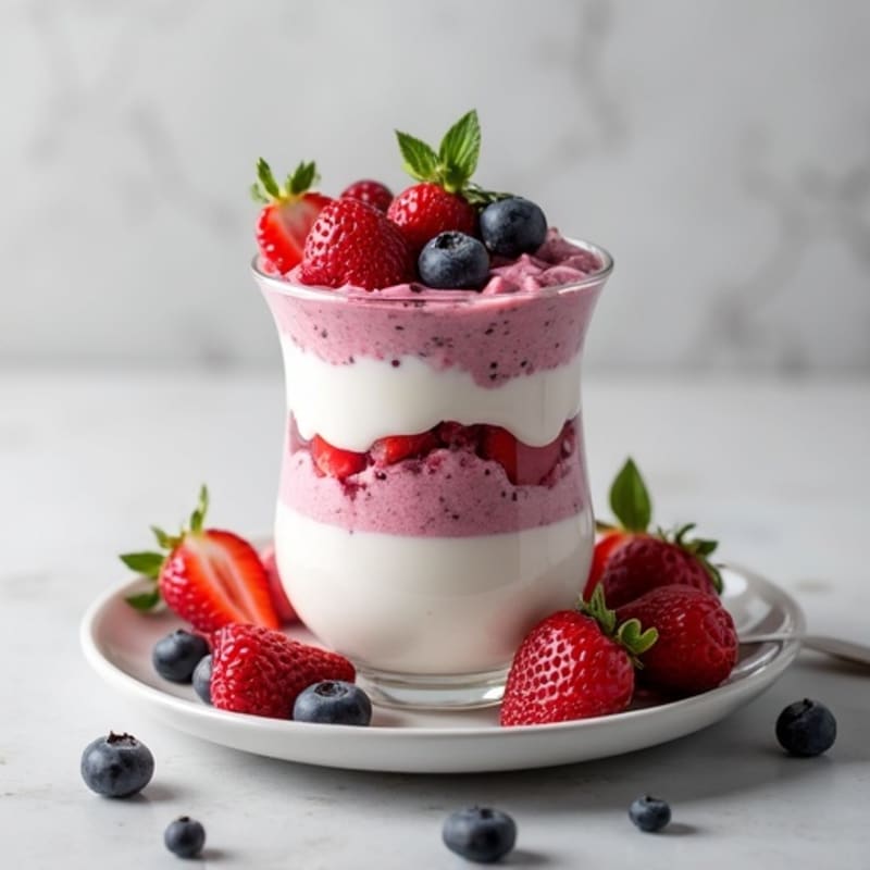 Silky Greek Yogurt Protein Mousse with Mixed Berries