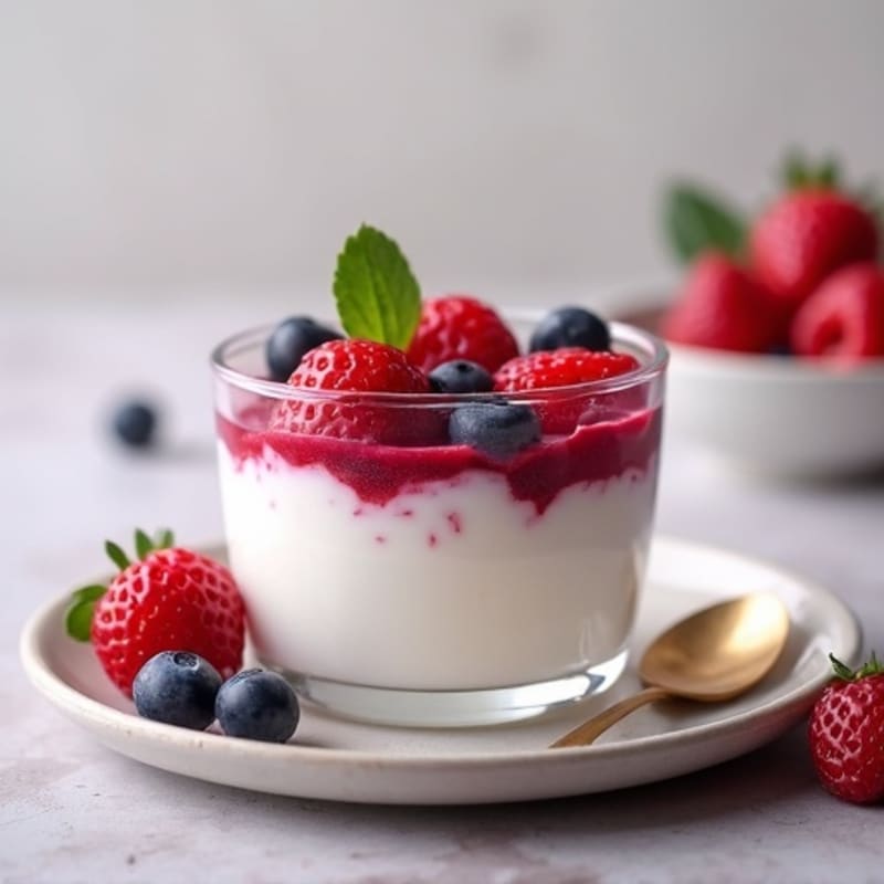 Silky Greek Yogurt Protein Pudding with Berries