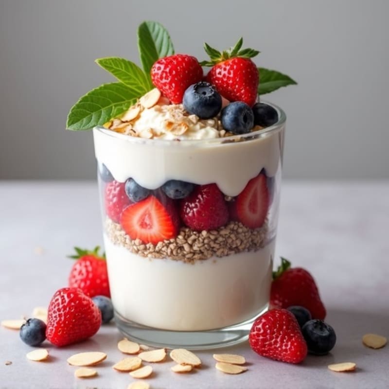 Protein Yogurt Parfait with Whey and Berries