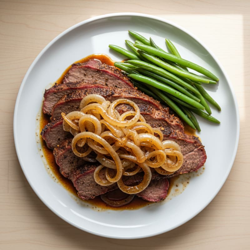 Smoky Texas Brisket with Caramelized Onions