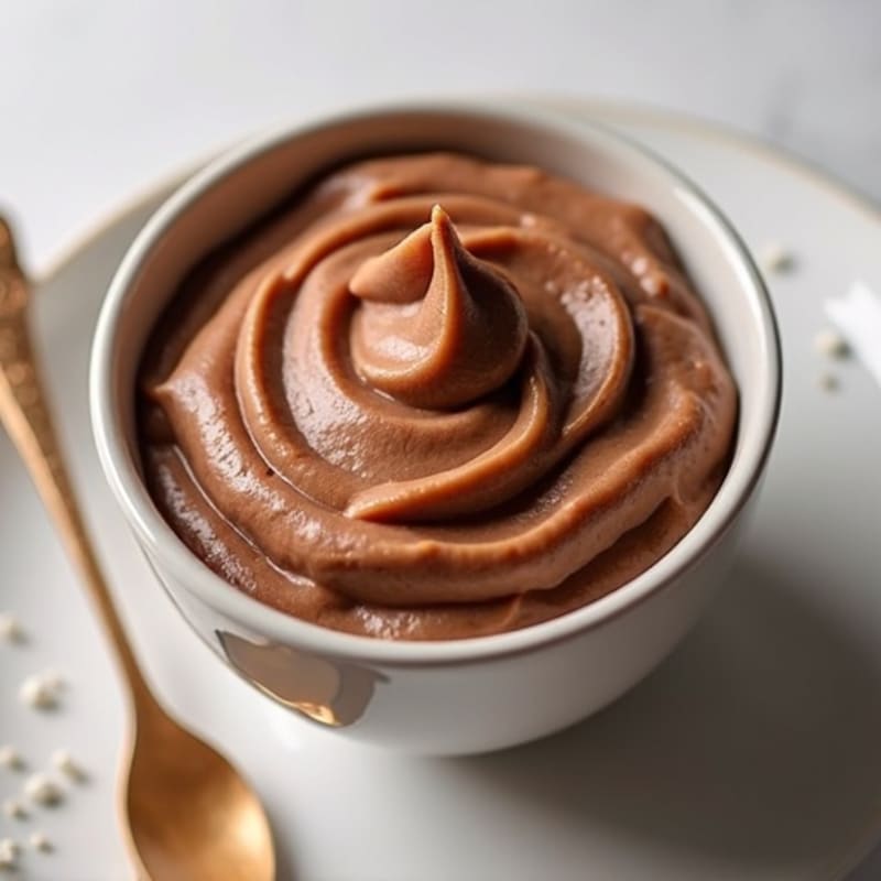 Creamy Vegan Protein Chocolate Pudding with Almond Butter