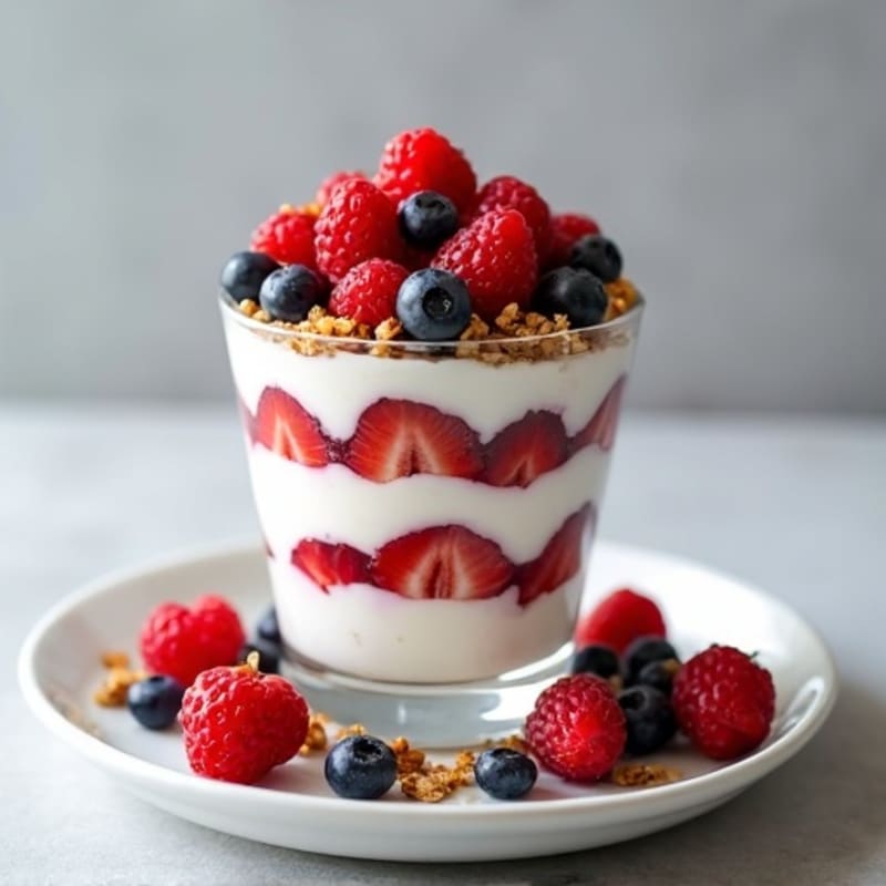 Greek Yogurt Protein Parfait with Mixed Berries