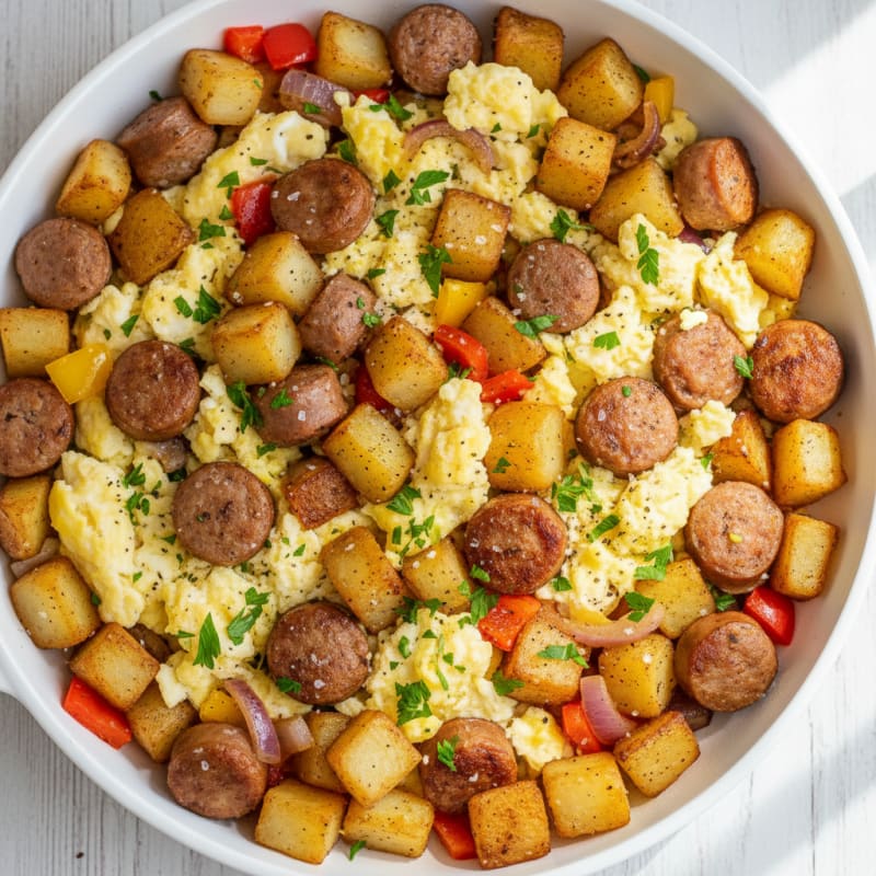 Golden Potato and Sausage Breakfast Skillet