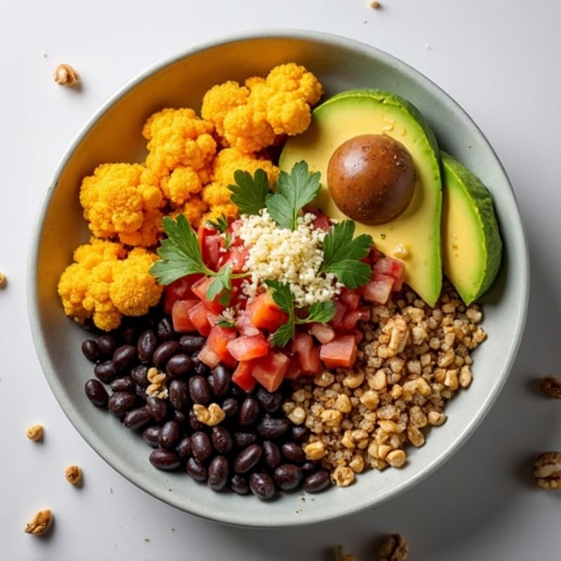 Crispy Cauliflower Walnut Taco Bowl