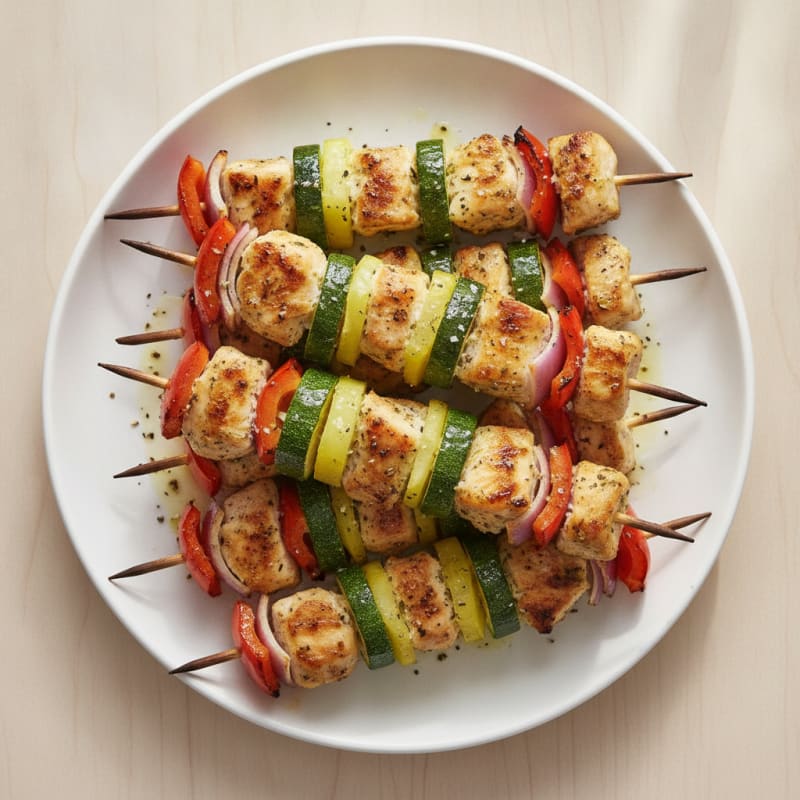 Lemon-Herb Chicken and Veggie Skewers