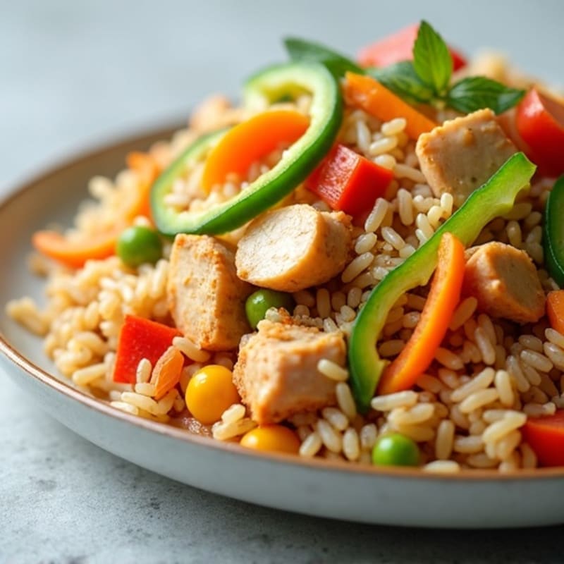 Healthy Chicken and Crispy Vegetable Fried Rice