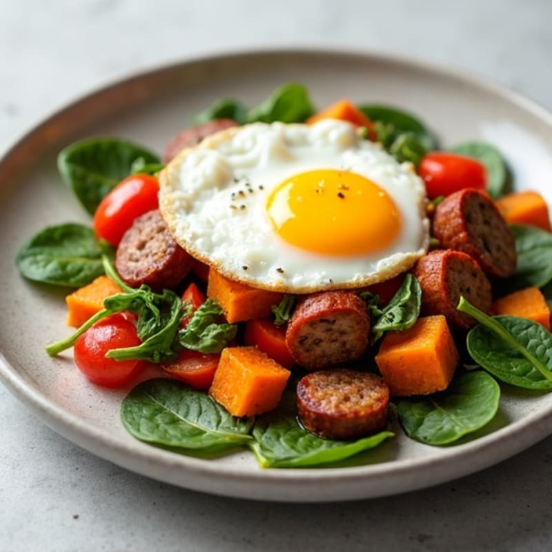 Crispy Sweet Potato and Turkey Sausage Hash