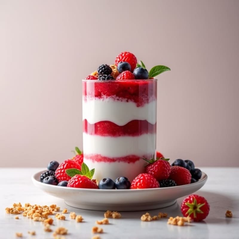 Greek Yogurt Protein Parfait with Mixed Berries