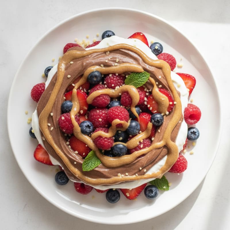 High-Protein Chocolate Berry Yogurt Parfait
