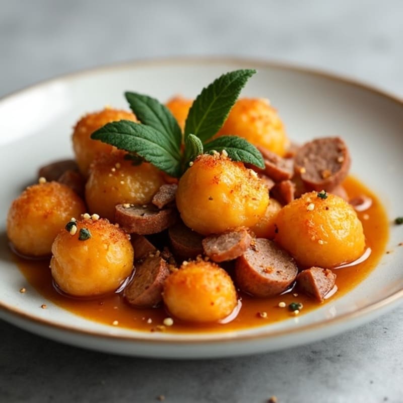 Crispy Sweet Potato Gnocchi with Sage Brown Butter & Turkey Sausage