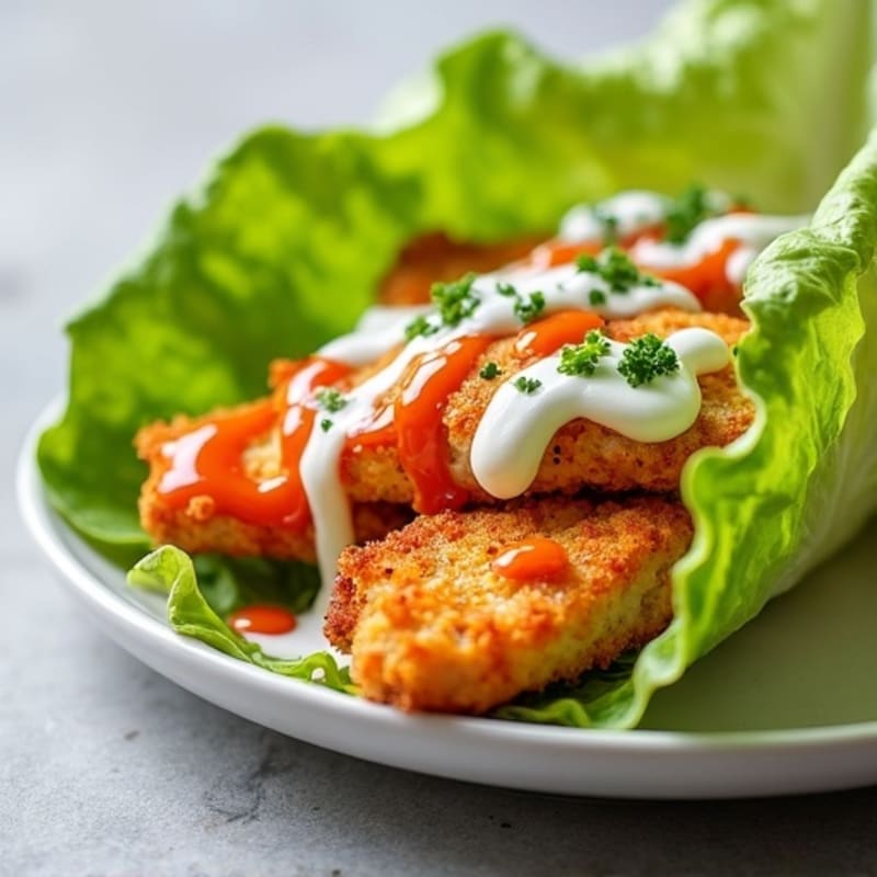 Crispy Buffalo Chicken Ranch Lettuce Wrap