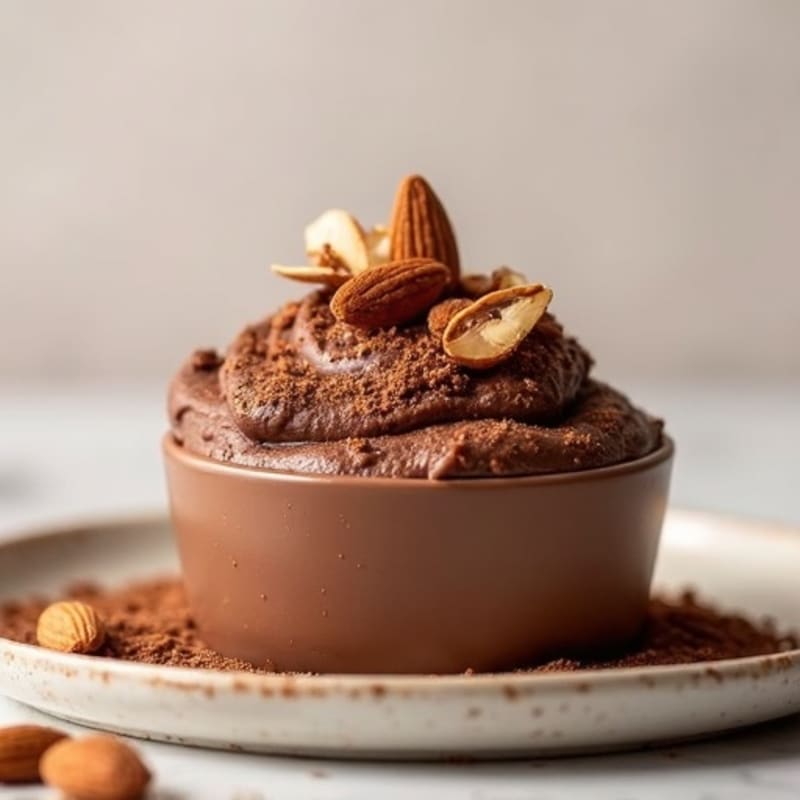 Chocolate Protein Mousse with Almond Crunch