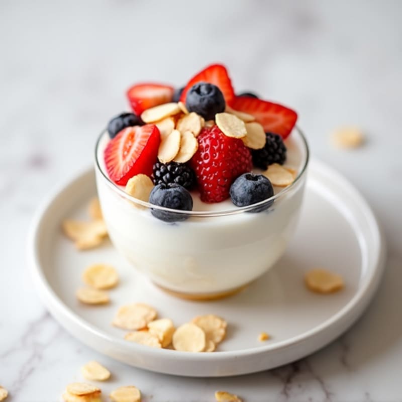Creamy Greek Yogurt Parfait with Berries and Almonds