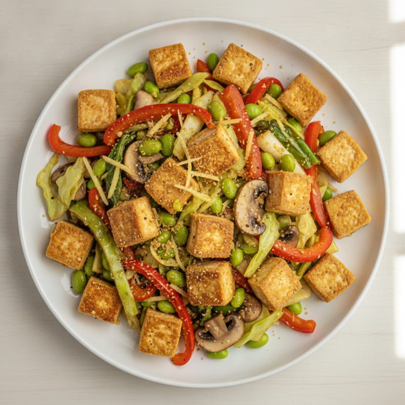 Ginger-Garlic Tofu and Vegetable Stir-Fry