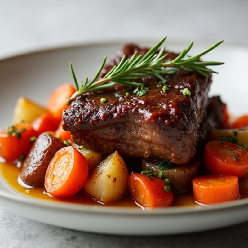 Slow-Braised Short Ribs with Roasted Root Vegetables