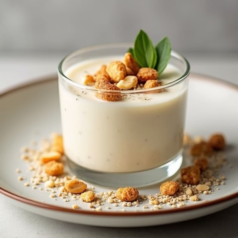 Silky Soy Milk Pudding with Toasted Peanuts and Chia