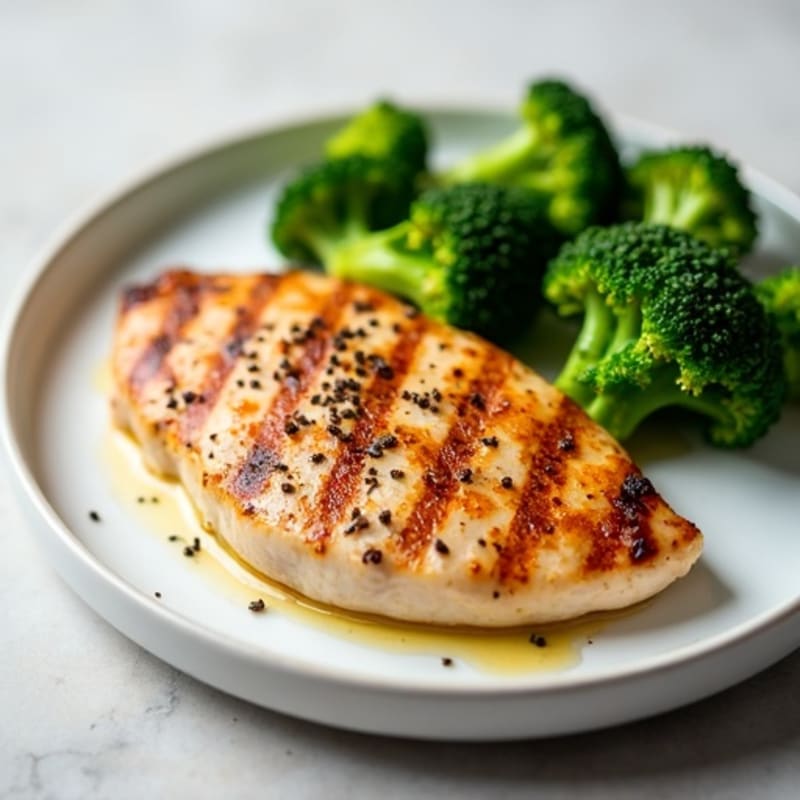 Grilled Chicken Breast with Steamed Broccoli