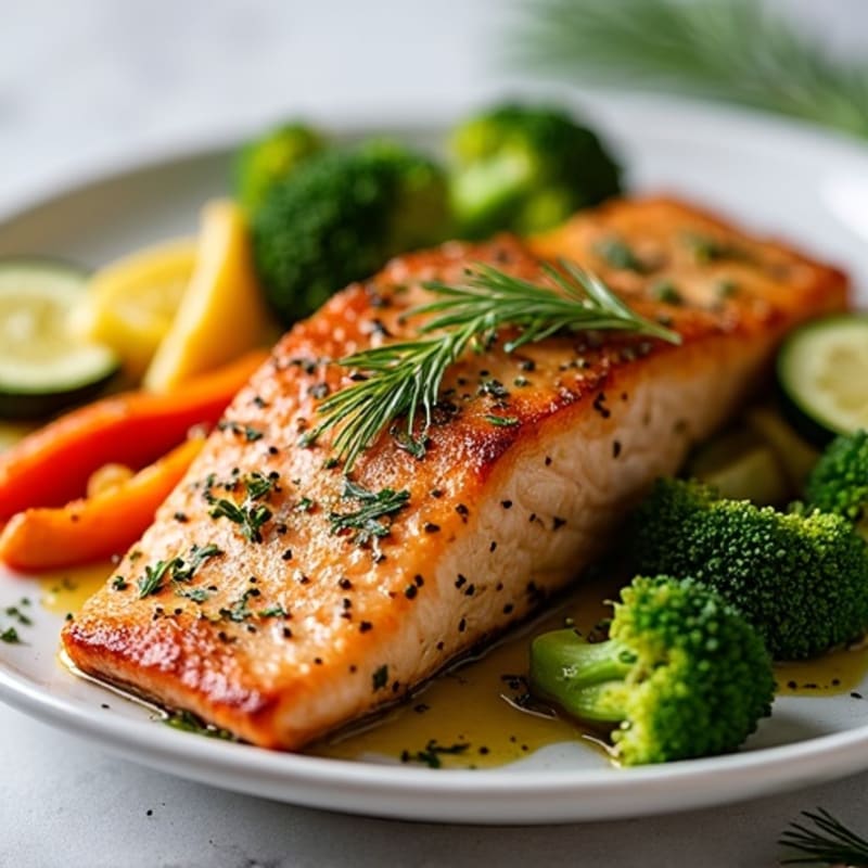 Herb-Crusted Salmon with Roasted Vegetables