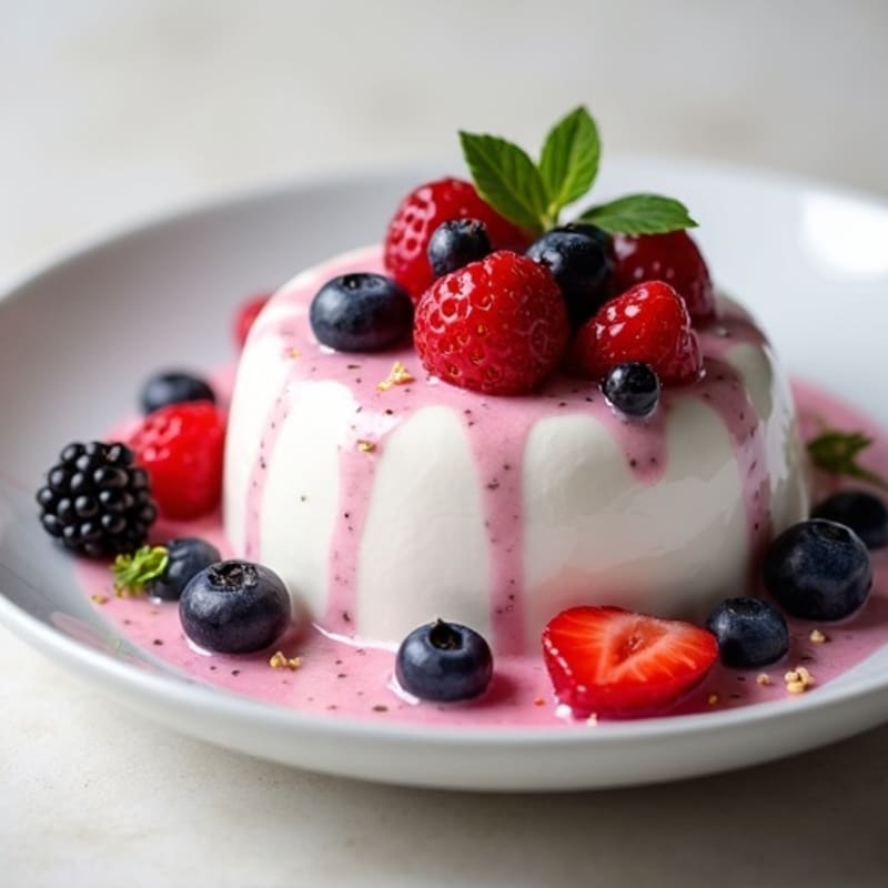 Silky Greek Yogurt Protein Mousse with Mixed Berries