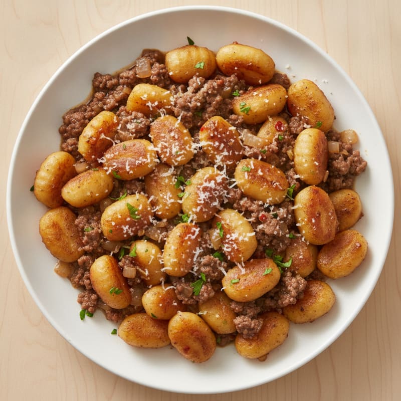 Ground Beef Gnocchi Skillet