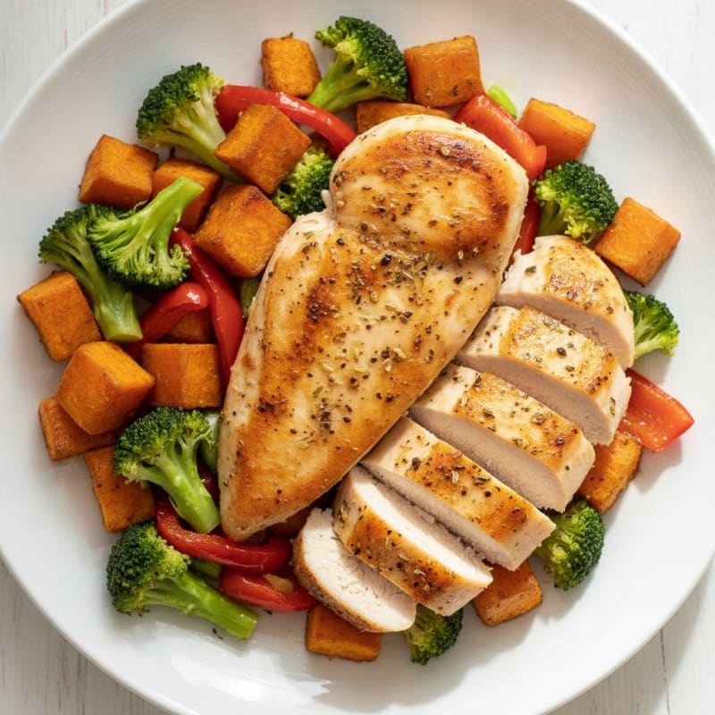 Pan-Seared Chicken with Roasted Vegetables
