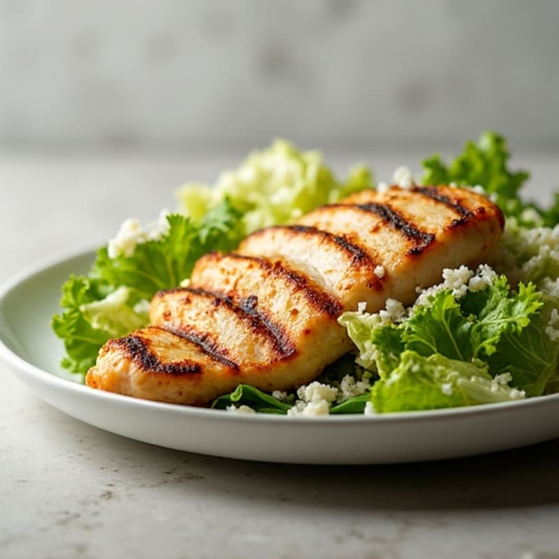 Grilled Chicken Caesar Salad with Crispy Romaine