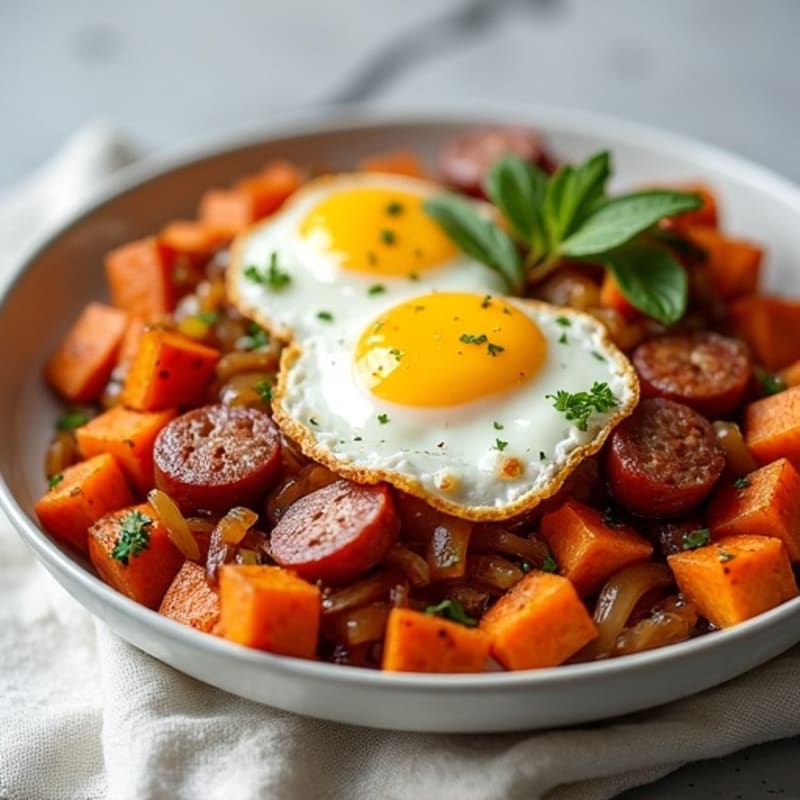 Crispy Sweet Potato Hash with Caramelized Onions