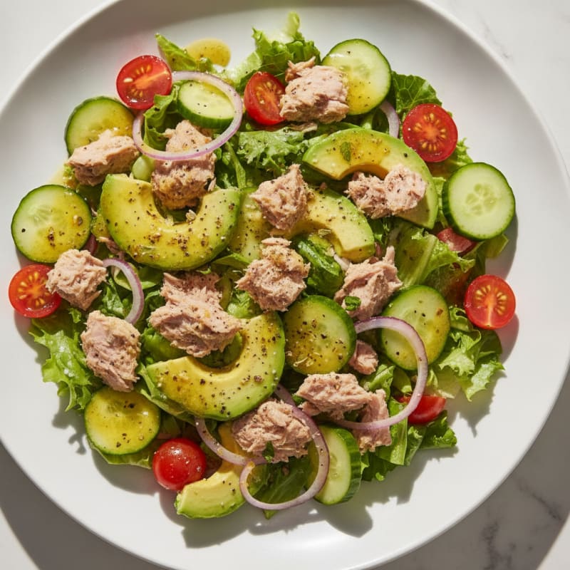 Tuna Avocado Salad with Lemon-Herb Dressing
