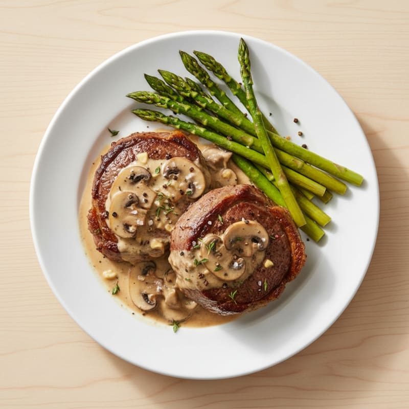 Tender Pan-Seared Beef Steaks with Creamy Mushroom Sauce